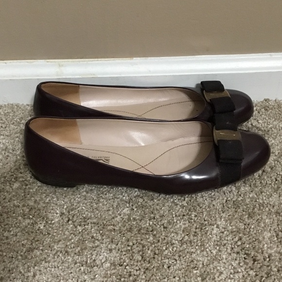 Plum Ferragamo Flats - Picture 2 of 4